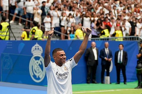 Kylian Mbappe at the Santiago Bernabeu stadium
